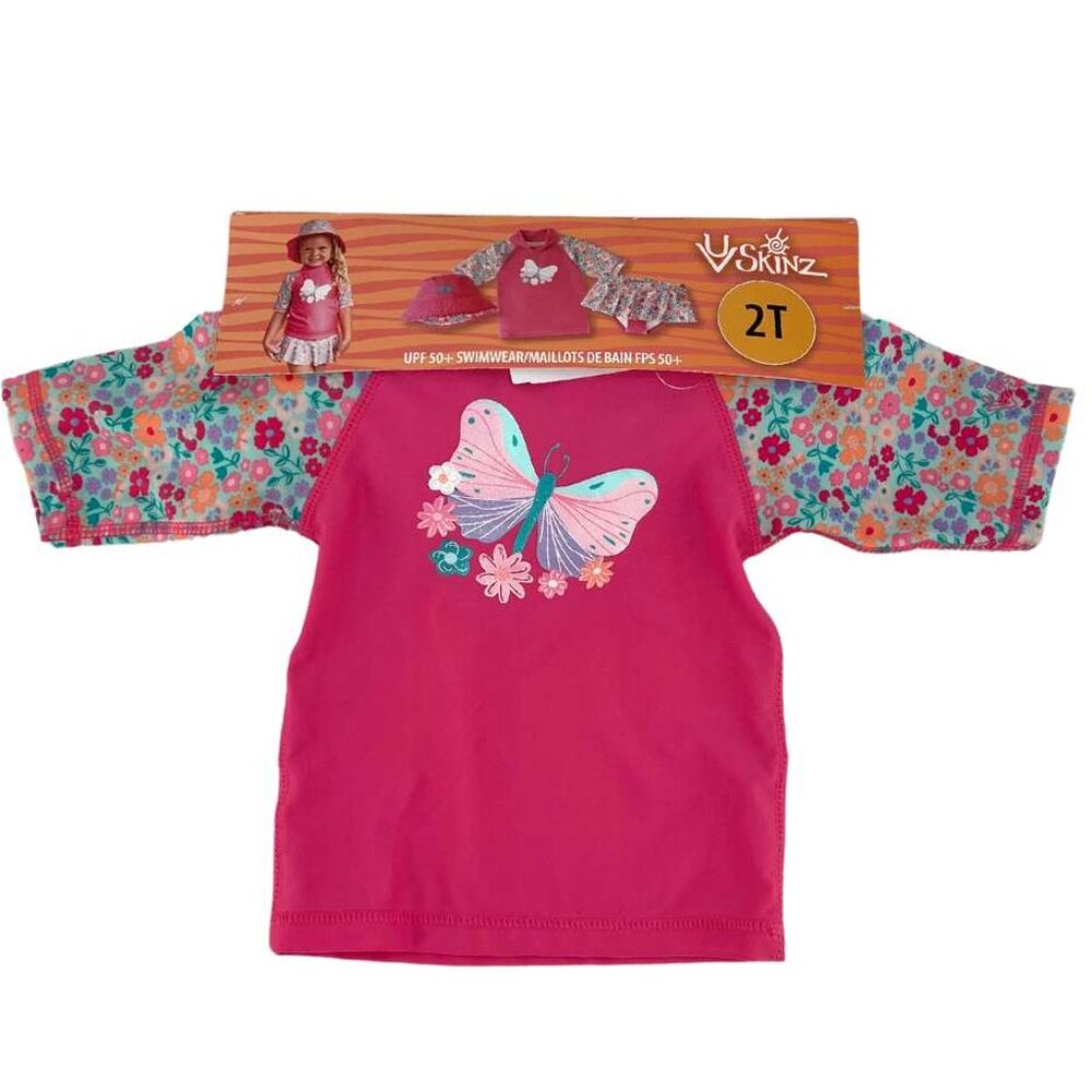 UV Skinz | Girl's Swimwear Set | Pink | Floral | Size 2T